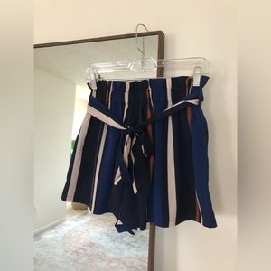 SHEIN stripped shorts with belt